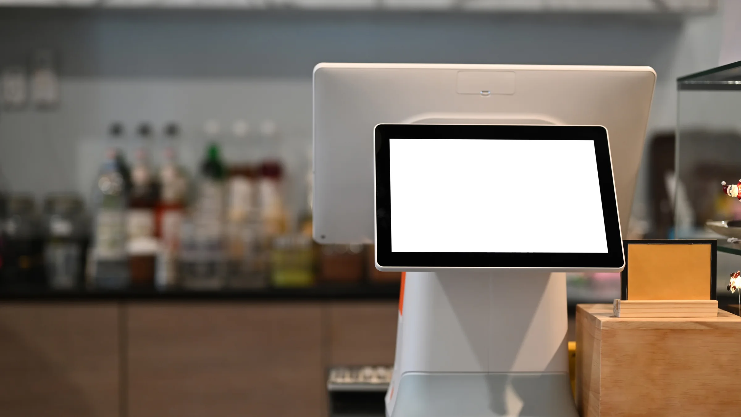 Modern point-of-sale counter inside a merchant space